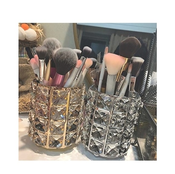 Gold Crystal Rotating Makeup Brush Holder - Picture 4 of 5